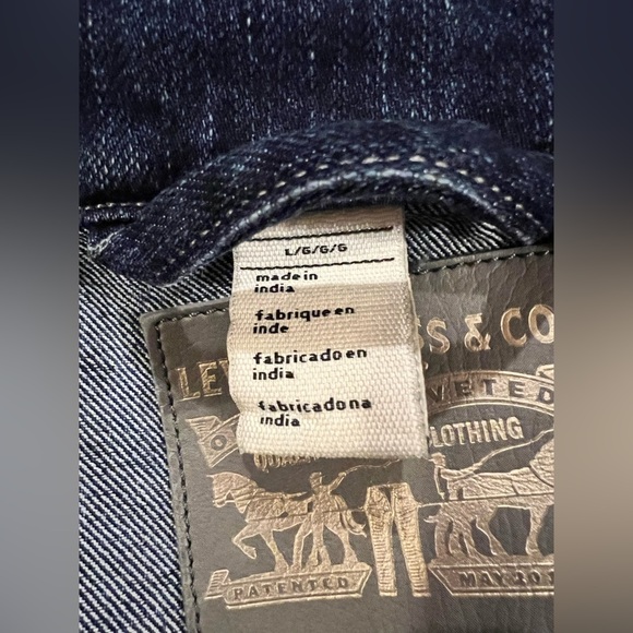 Levi Strauss & Co Dark Wash Blue Jean Denim Jacket Youth Size Large - Picture 8 of 9